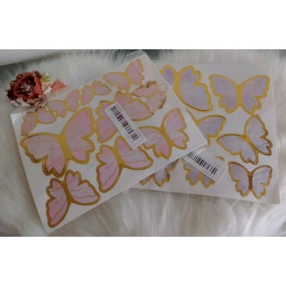 20 Pieces Butterfly Table Decor Centerpieces  Gift Tie On Paper Pink Purple